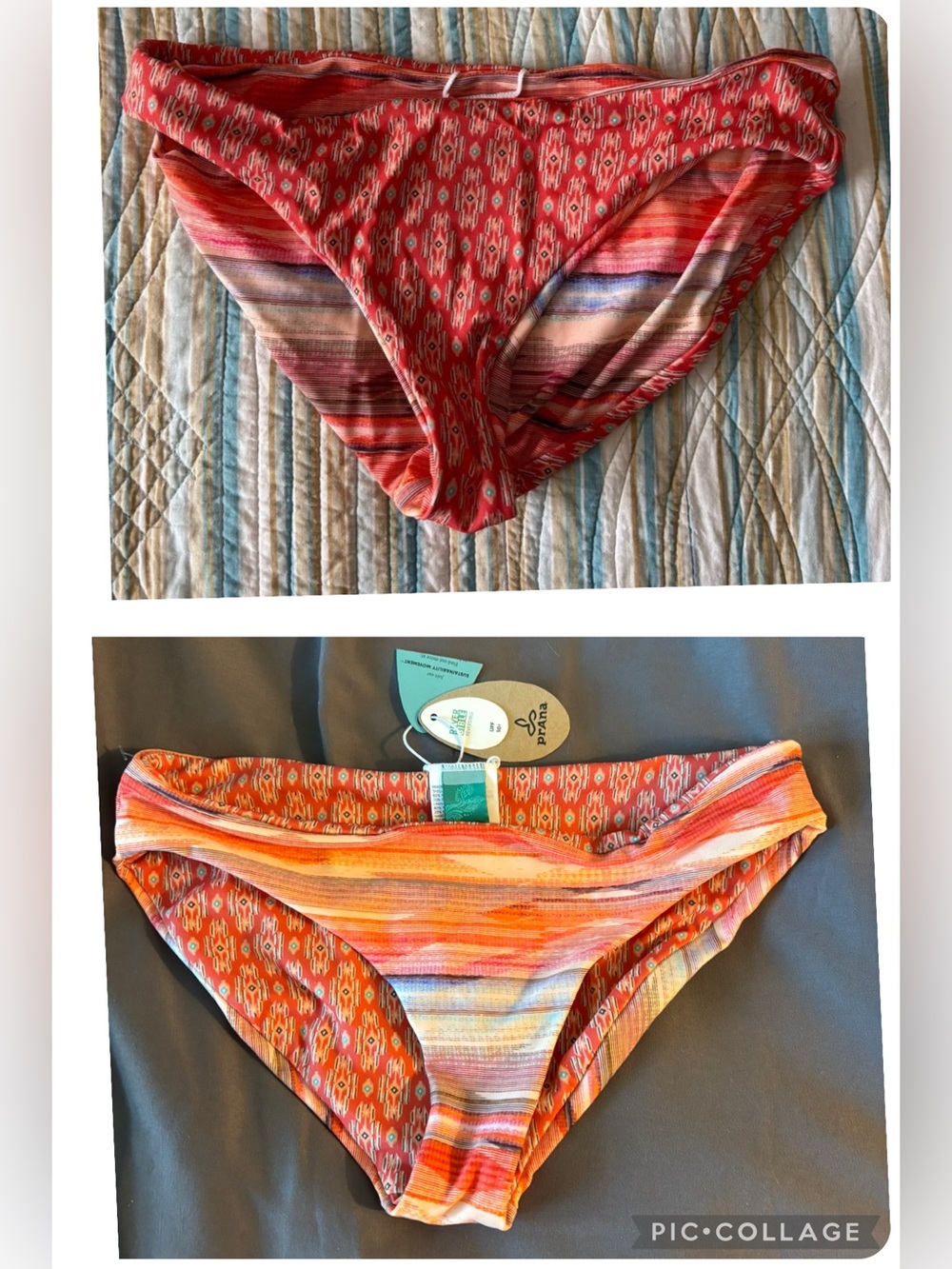 New Prana Reversible Breathe UPF 50+ Bikini Bottoms Size XS